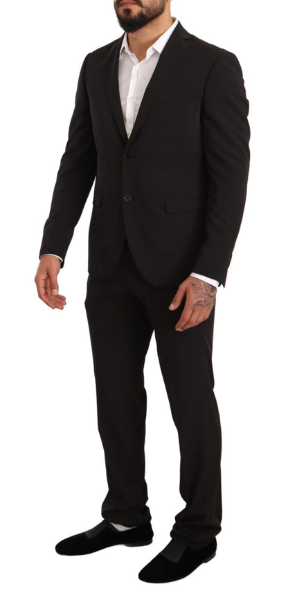  - Elegant Black Slim Fit Two-Piece Suit