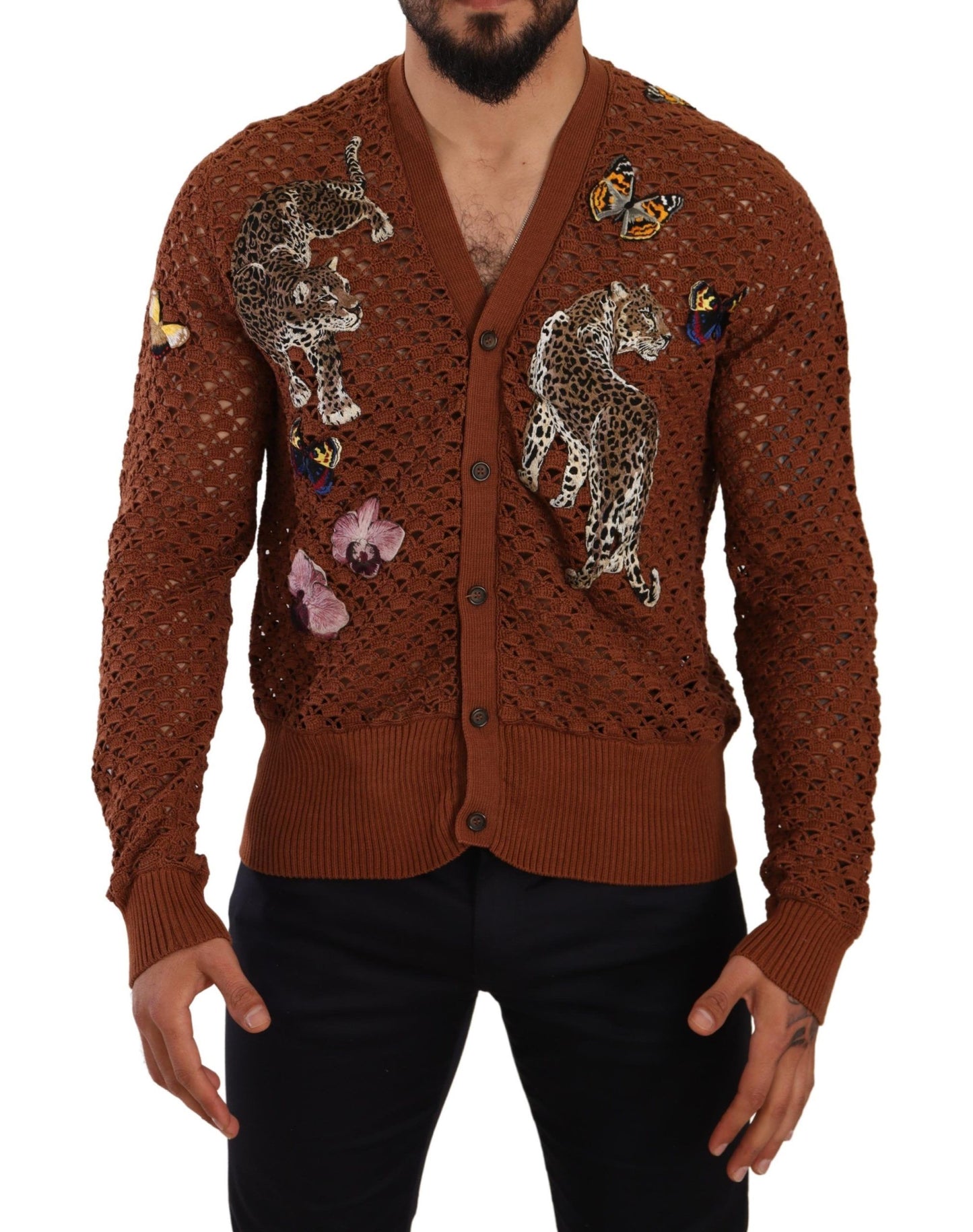  - Refined Elegance Multicolor Embroidered Cardigan