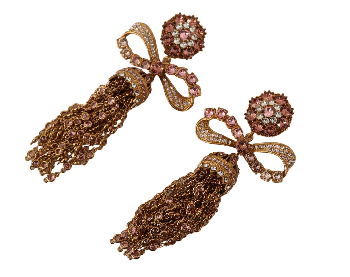  - Elegant Antique Gold Bow Earrings