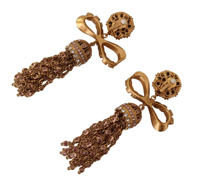  - Elegant Antique Gold Bow Earrings