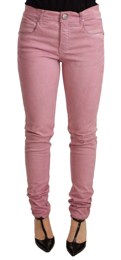  - Elegant Slim Fit Pink Denim Jeans