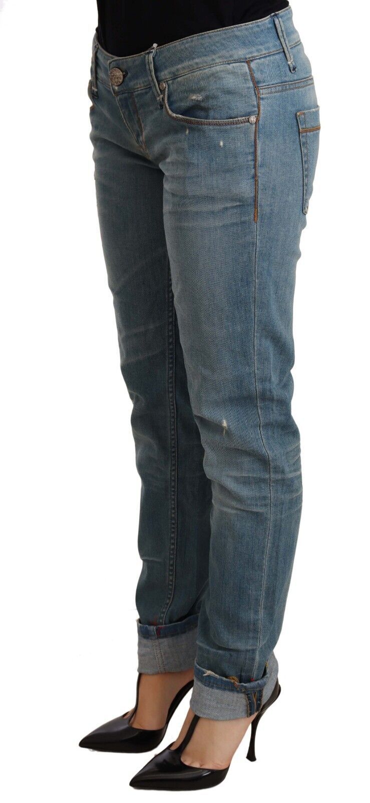  - Chic Washed Cotton Denim with Folded Hem