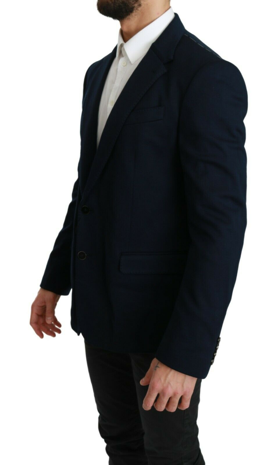  - Elegant Slim Fit Dark Blue Men's Blazer