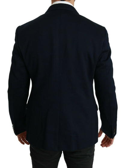  - Elegant Slim Fit Dark Blue Men's Blazer