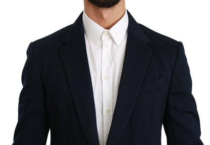  - Elegant Slim Fit Dark Blue Men's Blazer