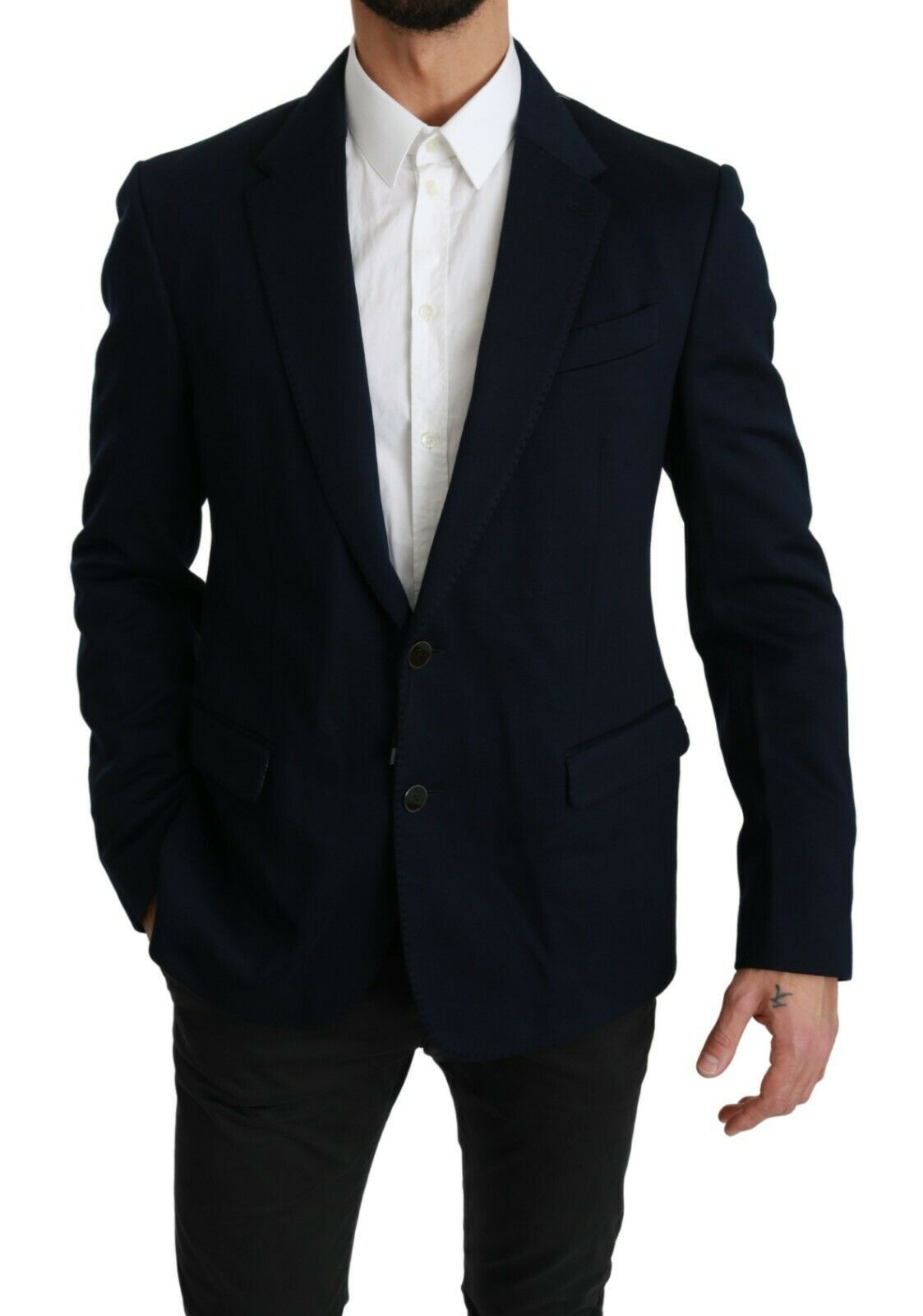  - Elegant Slim Fit Dark Blue Men's Blazer