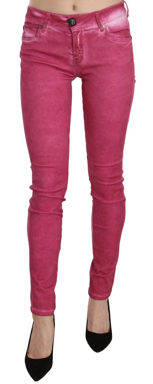  - Chic Pink Mid Waist Skinny Pants