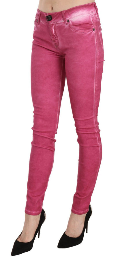  - Chic Pink Mid Waist Skinny Pants