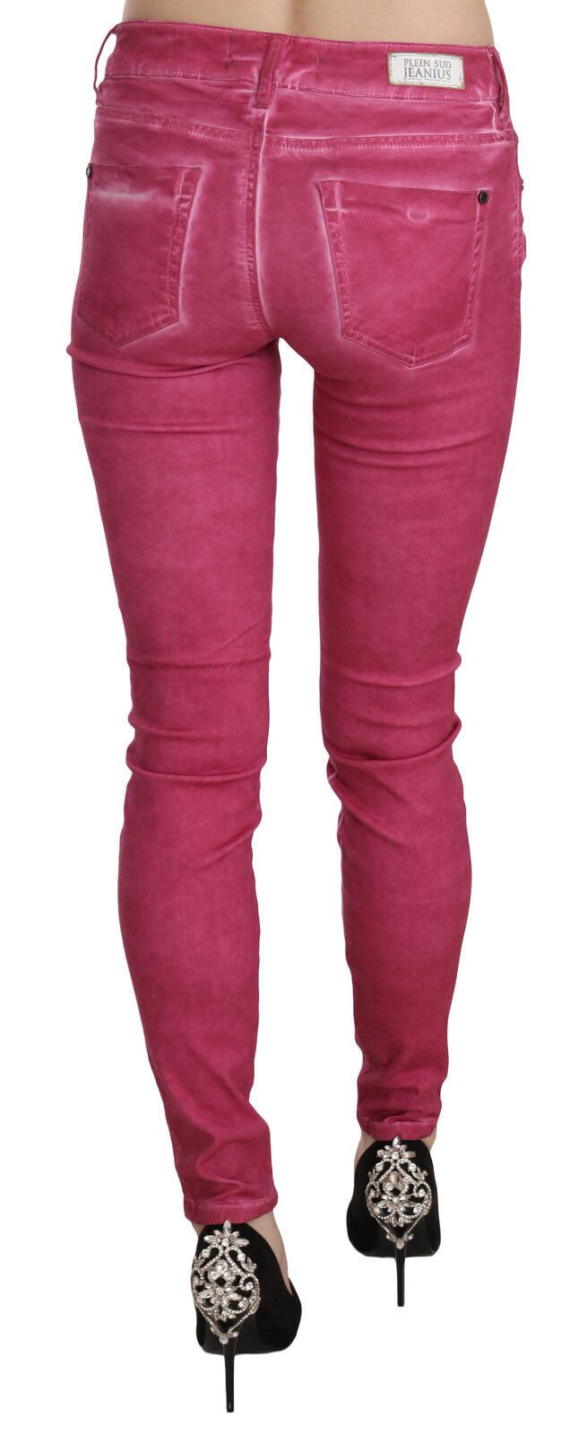  - Chic Pink Mid Waist Skinny Pants