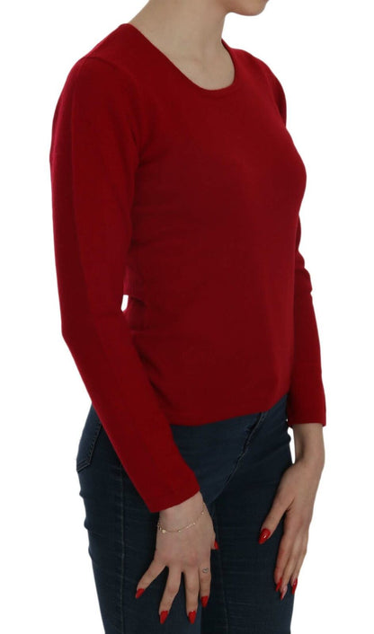  - Elegant Red Cashmere Pullover Blouse