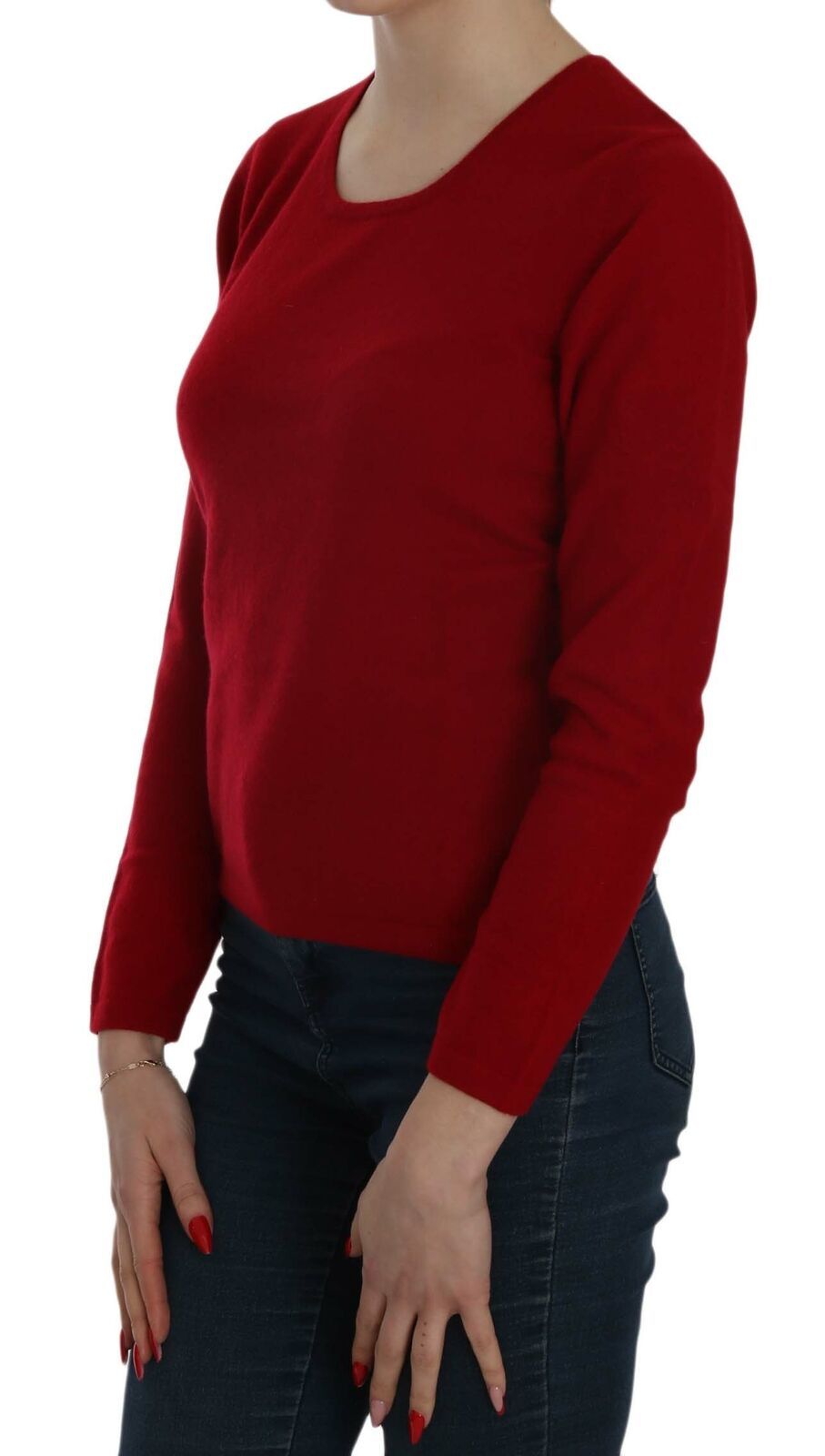  - Elegant Red Cashmere Pullover Blouse