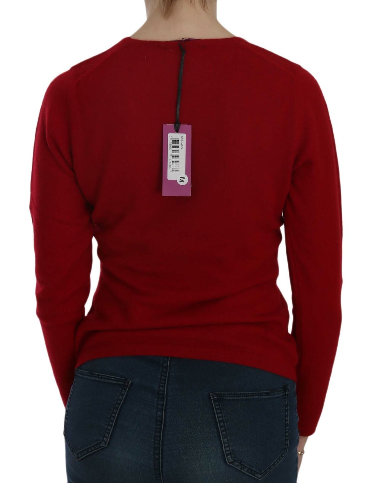  - Elegant Red Cashmere Pullover Blouse