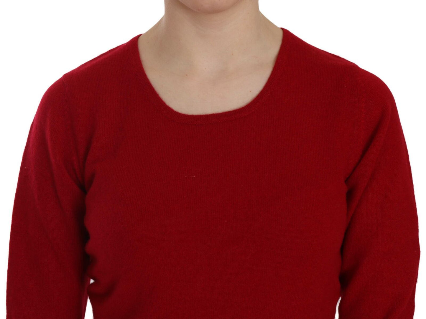  - Elegant Red Cashmere Pullover Blouse