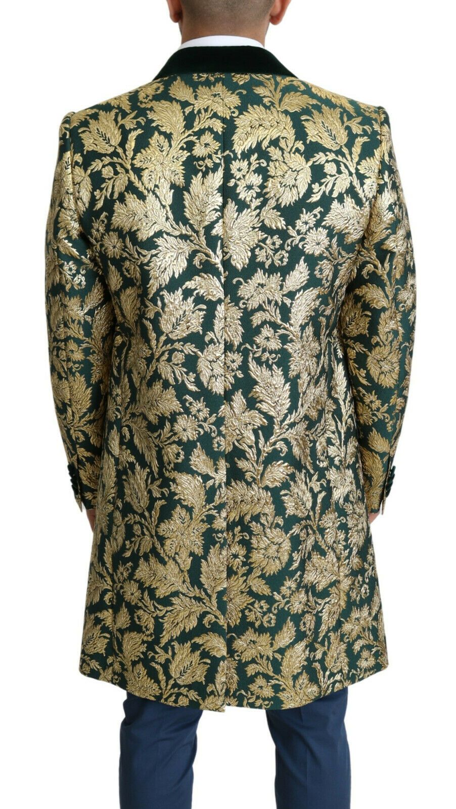 Dolce & Gabbana Men's Gold & Green Jacquard Sicilia Jacket