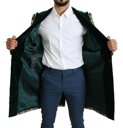 Dolce & Gabbana Men's Gold & Green Jacquard Sicilia Jacket
