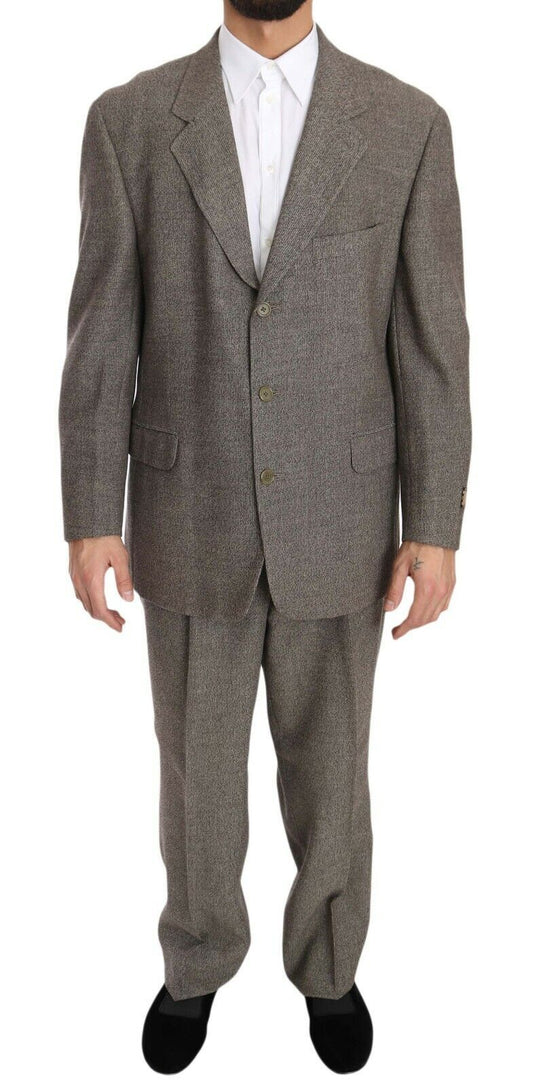  - Elegant Light Brown Wool Men's Suit