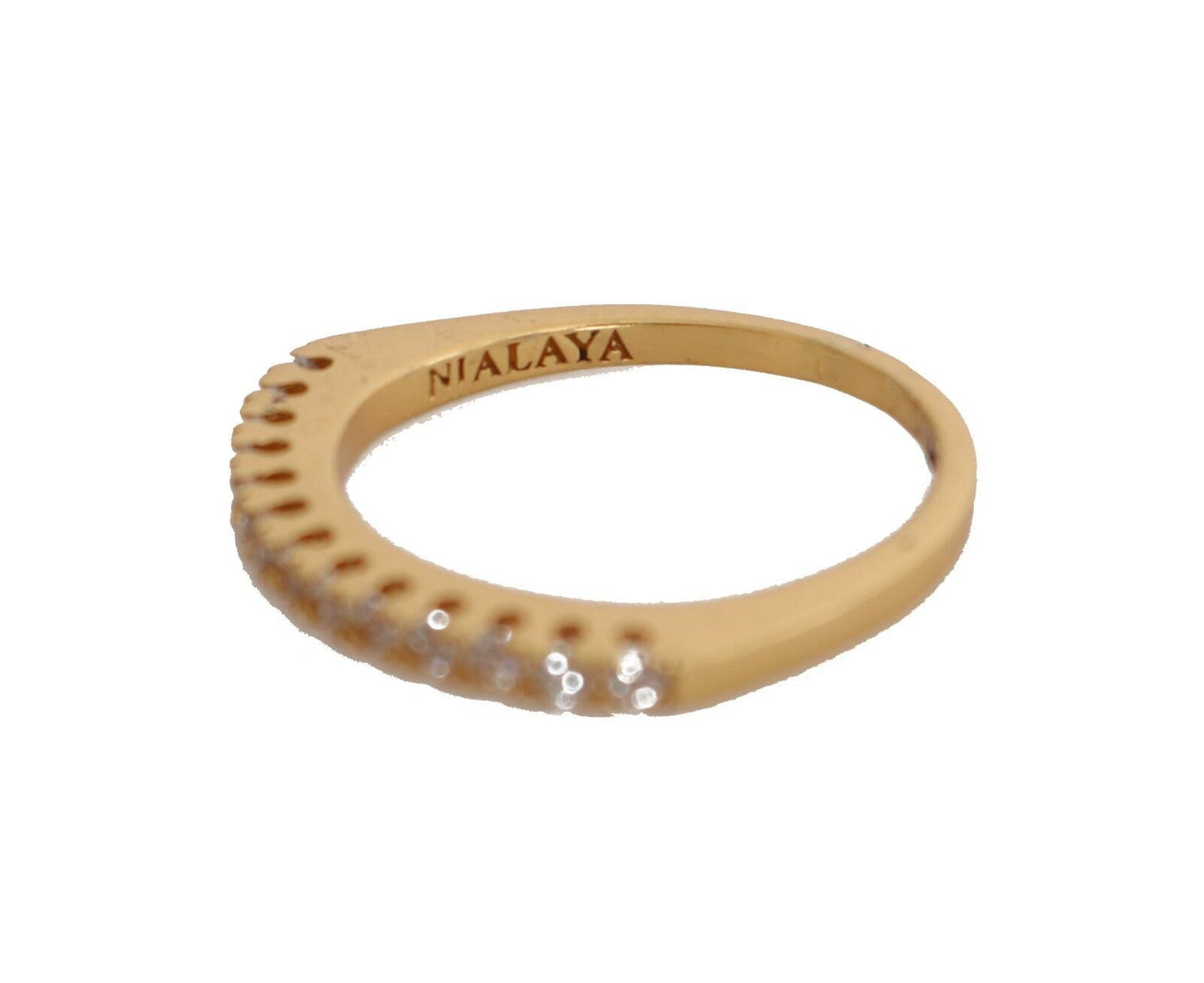  - Gleaming CZ Crystal Gold-Plated Ring