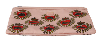  - Elegant Pink Heart Clutch Wallet