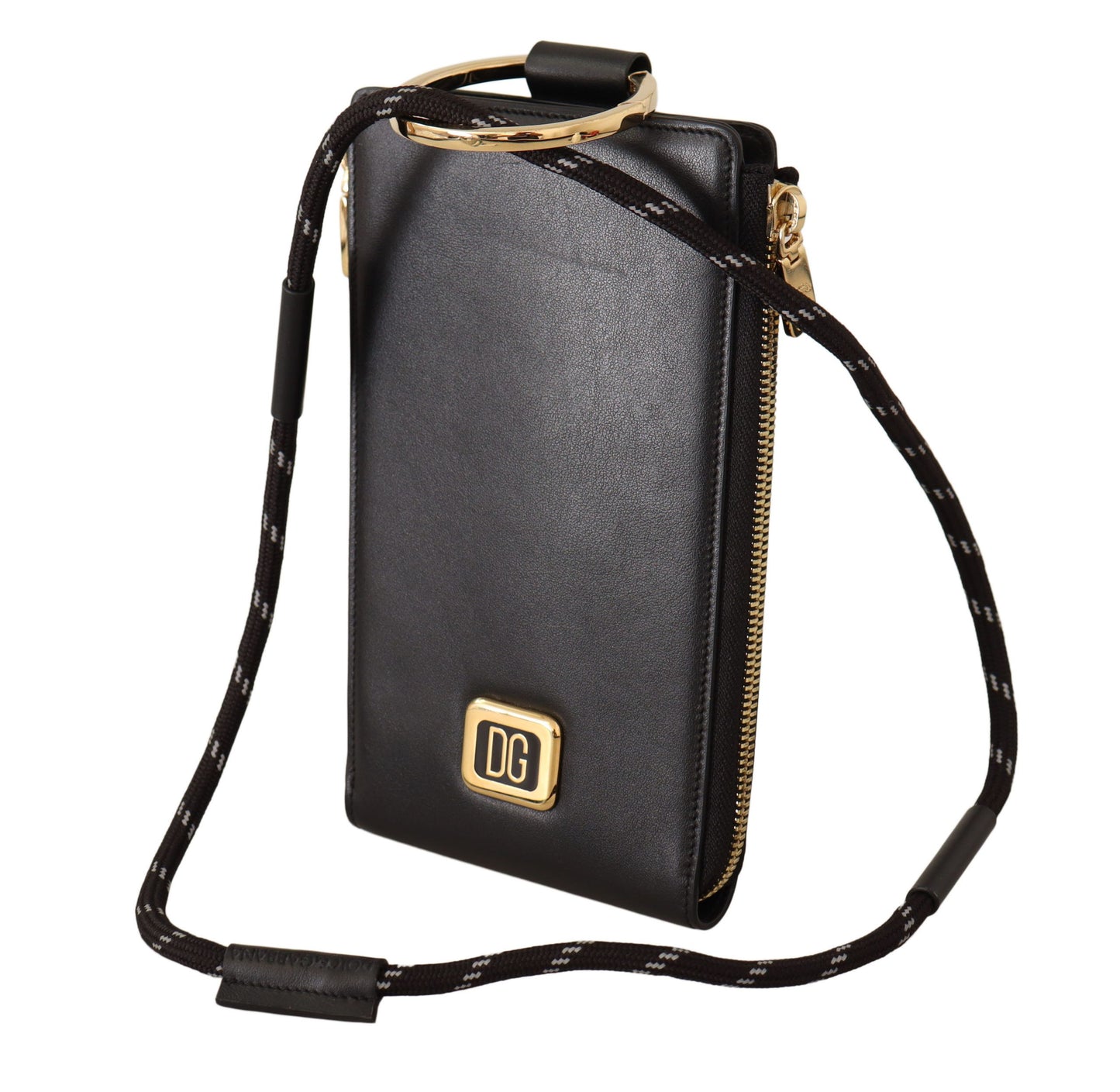  - Elegant Black Leather Strapped Wallet