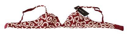  - Red Cotton Logo Printed Designer Bra