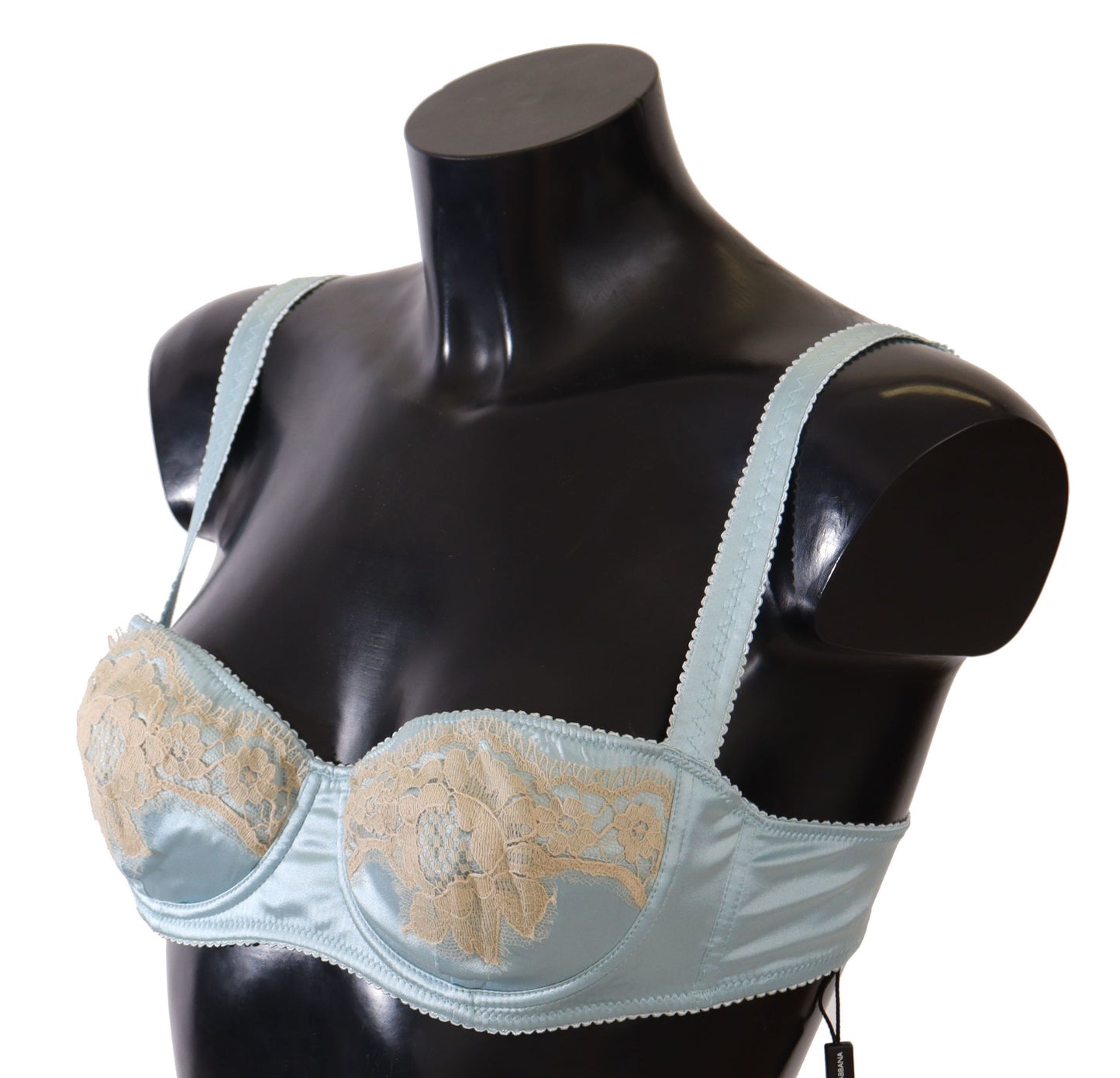  - Elegant Silk Blend Balconette Bra in Light Blue