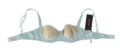  - Elegant Silk Blend Balconette Bra in Light Blue