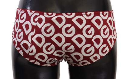  - Chic Maroon White Logo Swim Bottoms