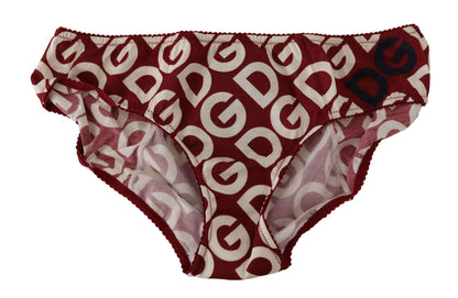  - Chic Maroon White Logo Swim Bottoms