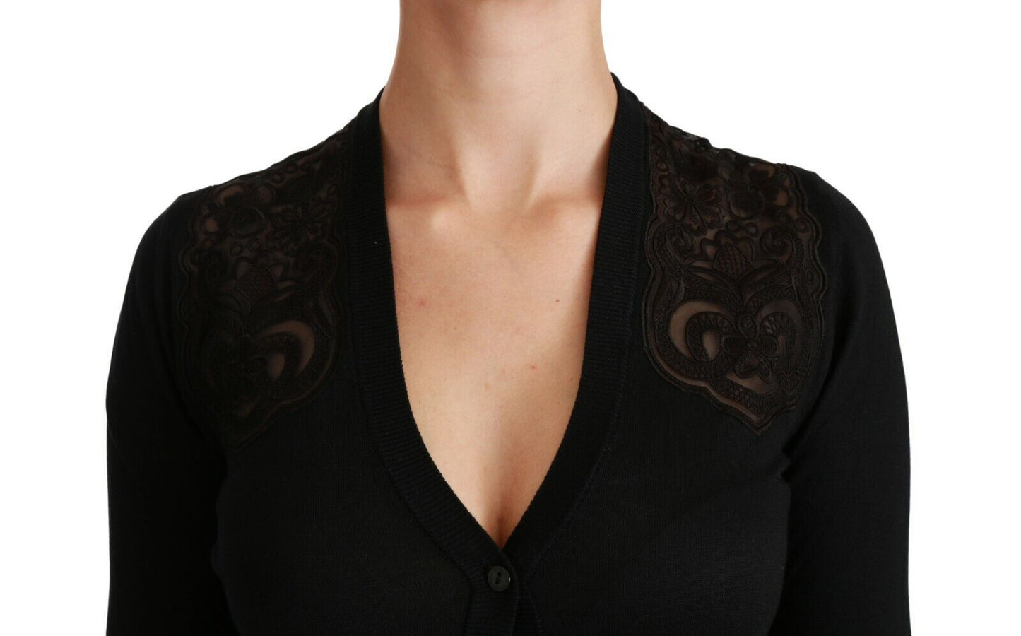  - Alluring Silk Blend Lace Cardigan