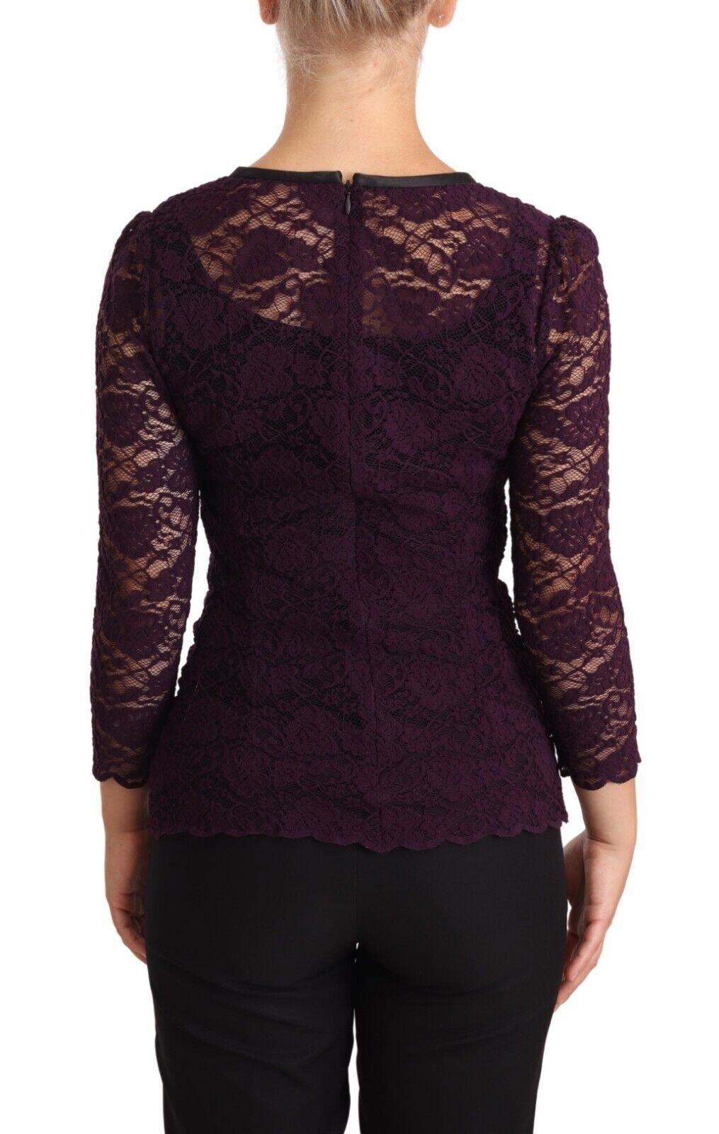  - Elegant Sheer Lace Long Sleeve Blouse