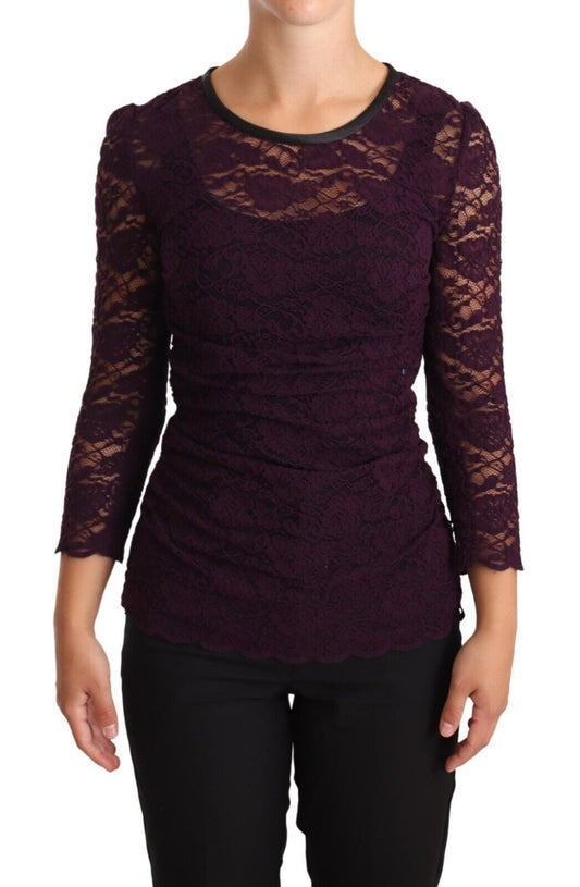  - Elegant Sheer Lace Long Sleeve Blouse