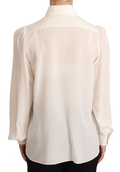  - Elegant Silk Top in Off White