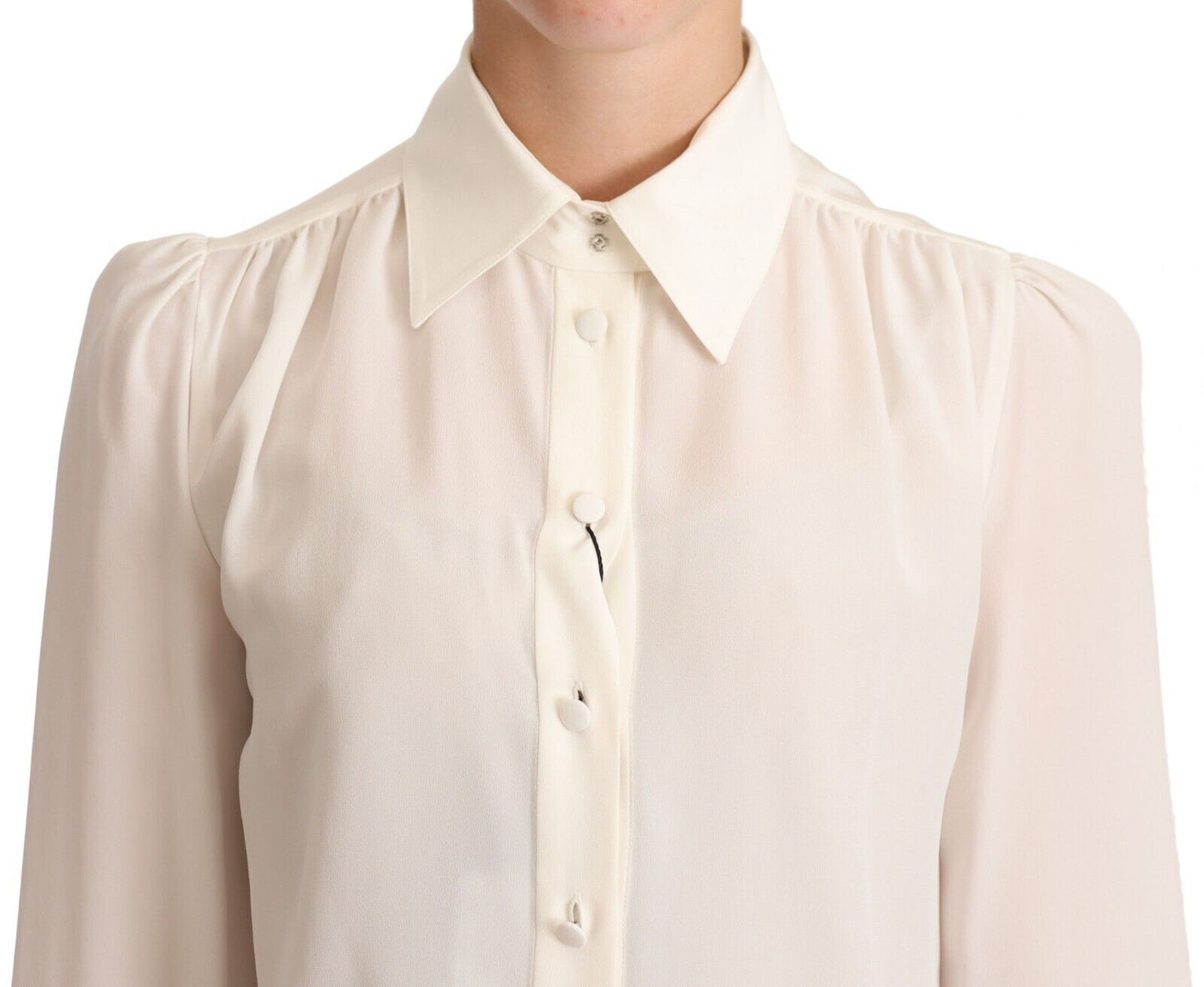  - Elegant Silk Top in Off White