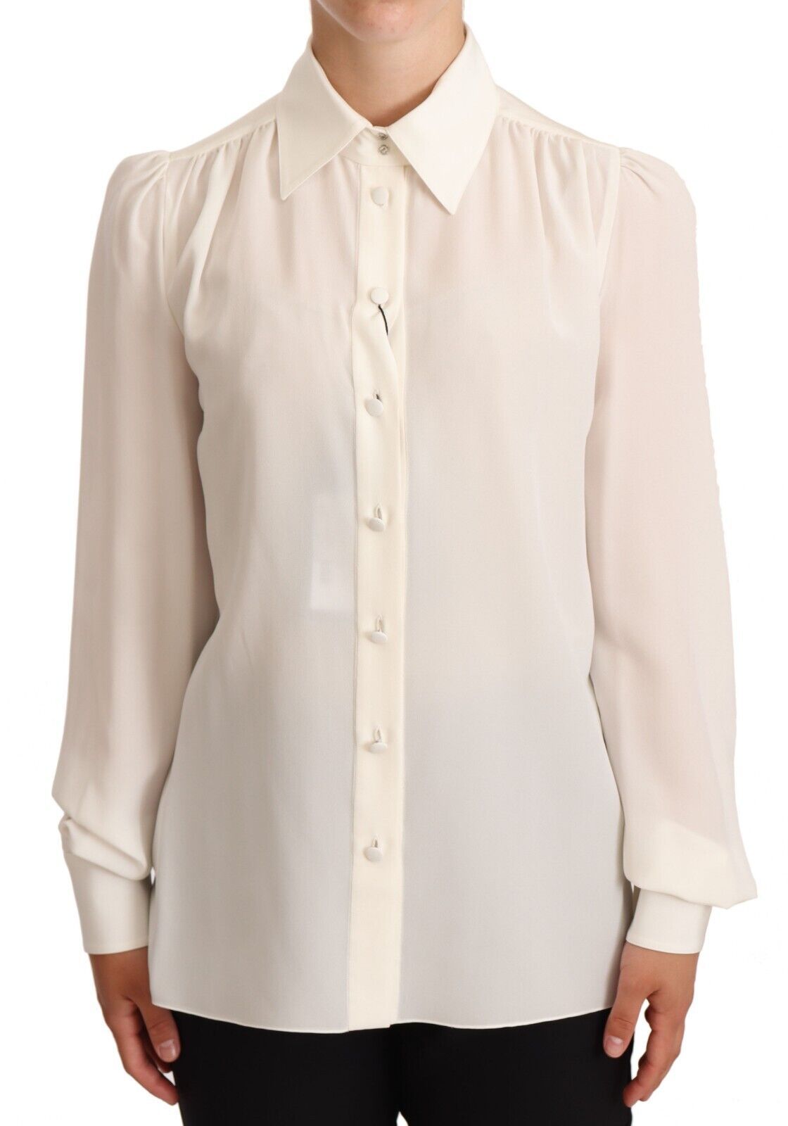  - Elegant Silk Top in Off White