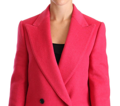  - Elegant Pink Wool-Cashmere Coat