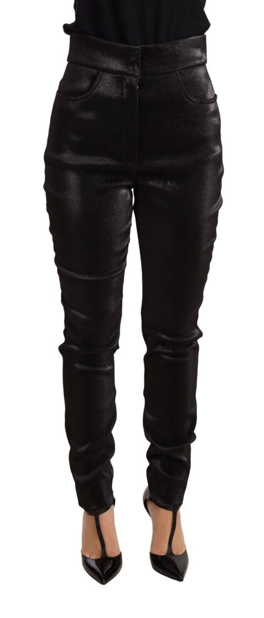  - Elegant Slim Fit Shimmer Cropped Pants