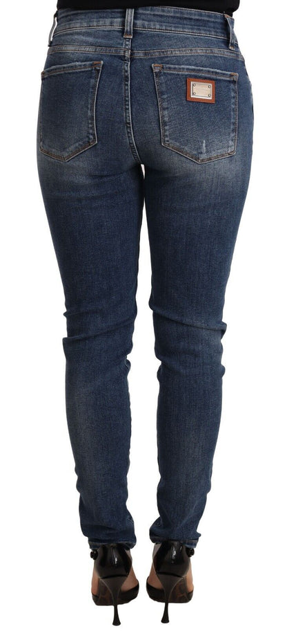  - Elegant Slim-Fit Distressed Skinny Jeans