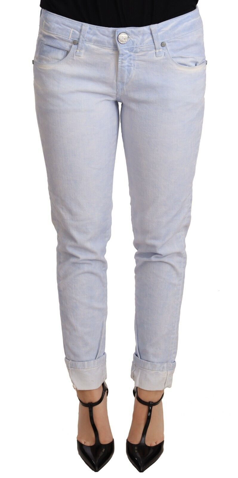  - Light Blue Cotton Push Up Denim Jeans