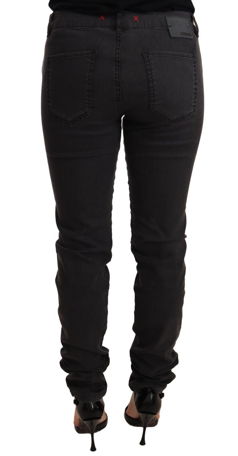  - Chic Mid Waist Skinny Black Denim