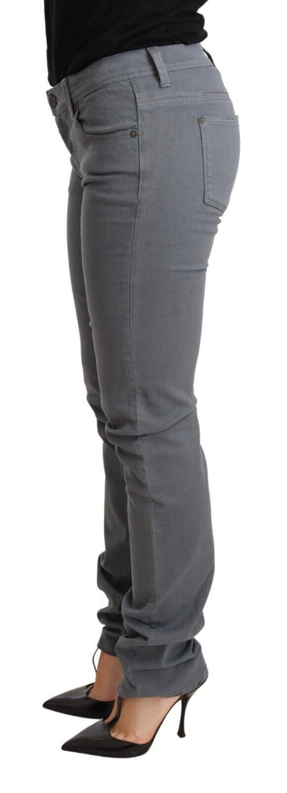  - Sleek Gray Low Waist Skinny Jeans