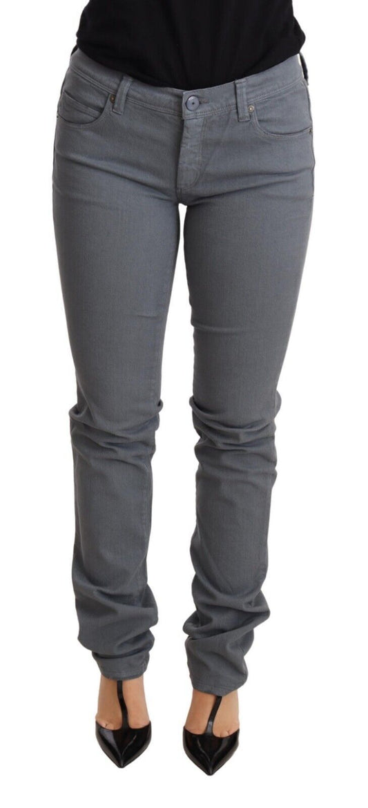  - Sleek Gray Low Waist Skinny Jeans