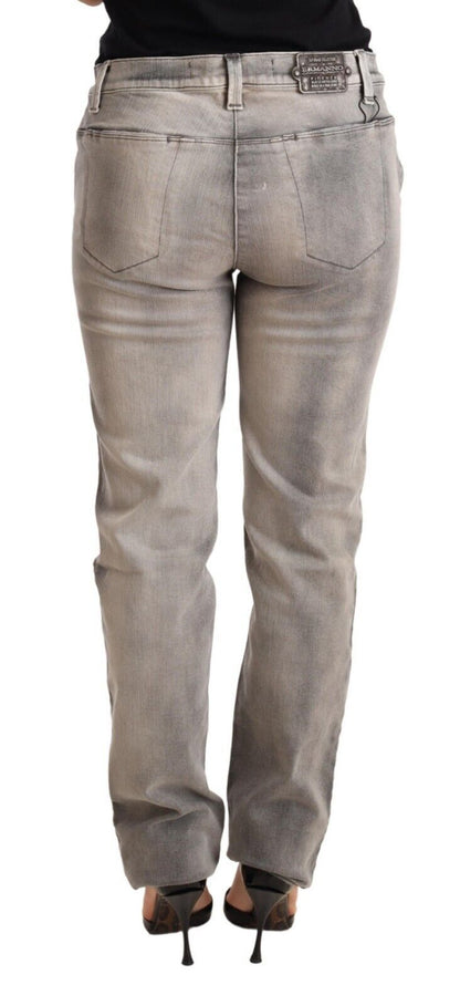  - Chic Gray Washed Low Waist Skinny Jeans