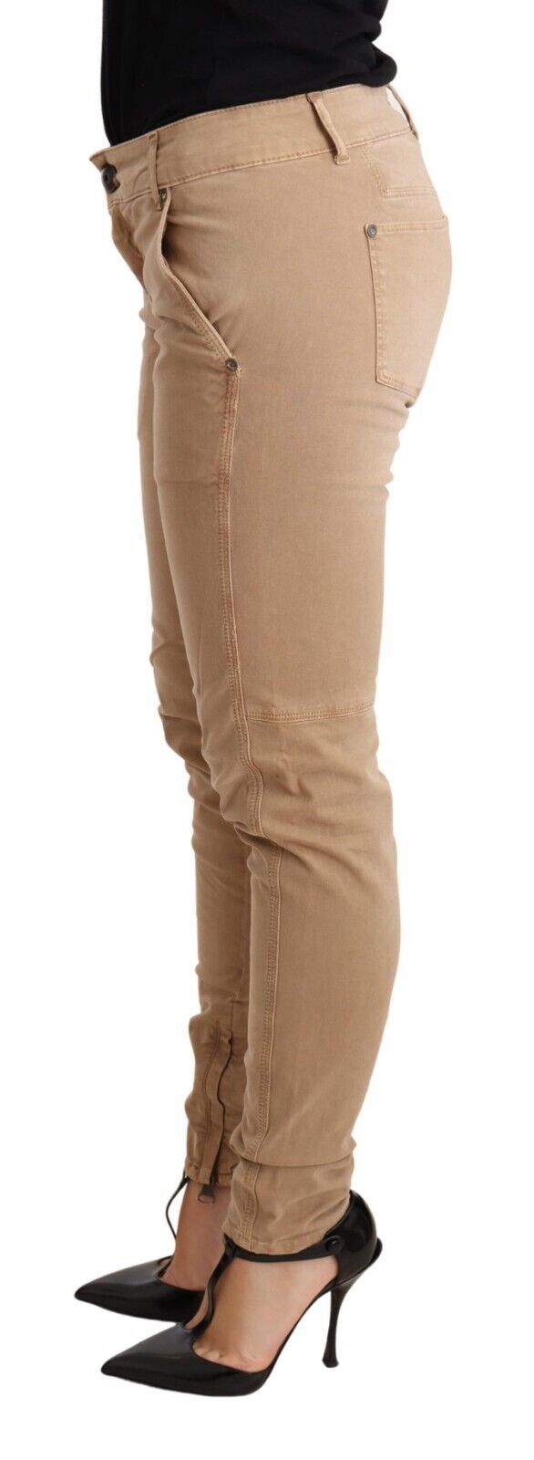  - Chic Low Waist Skinny Cotton Trousers