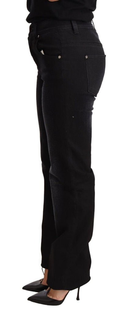  - Chic Black Washed Straight Cut Jeans