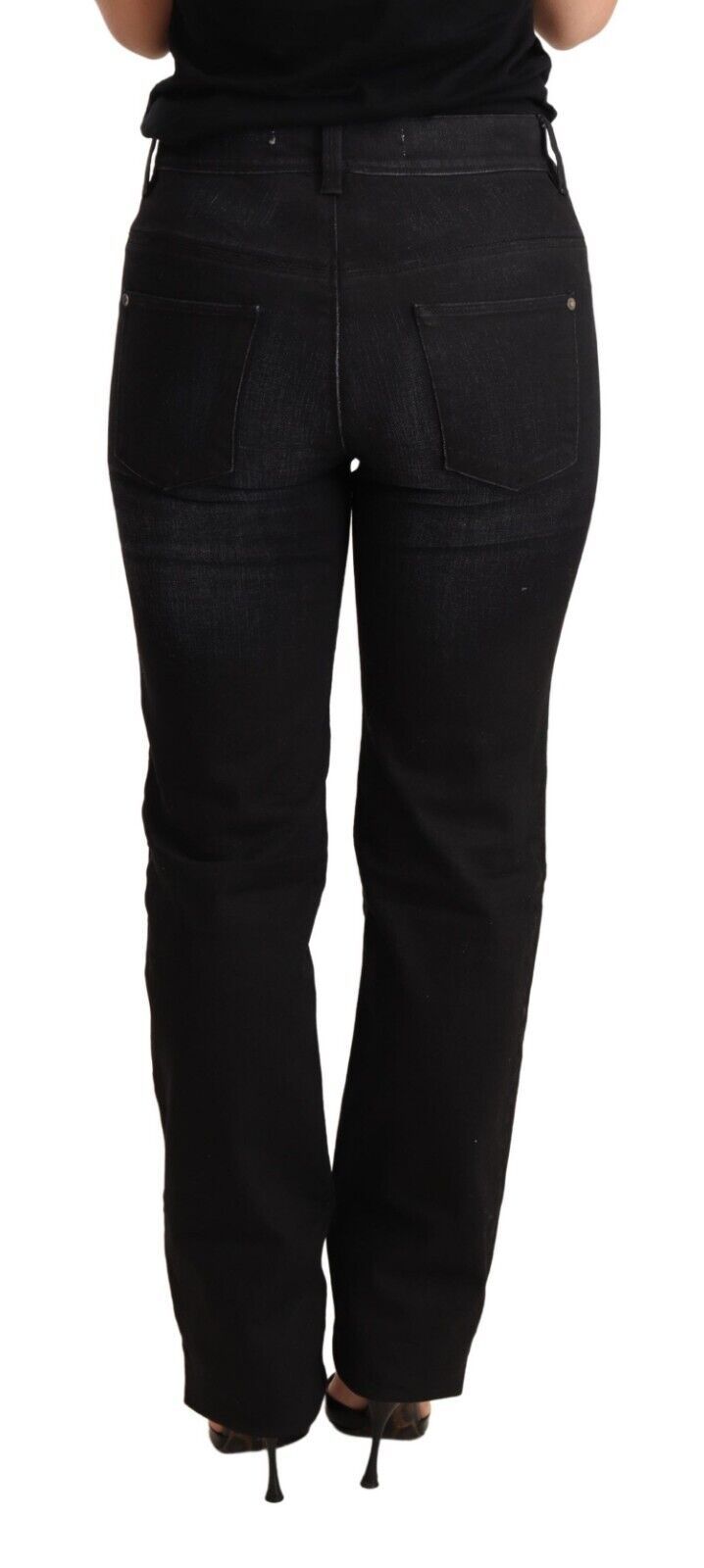  - Chic Black Washed Straight Cut Jeans