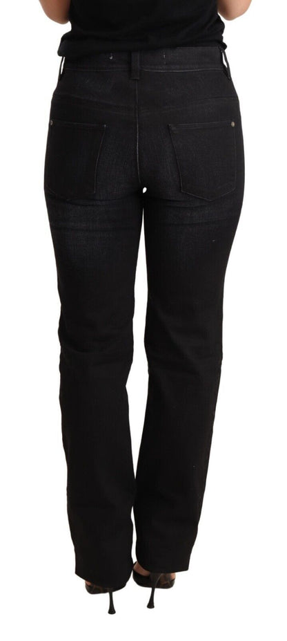  - Chic Black Washed Straight Cut Jeans