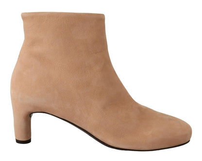  - Elegant Beige Leather Boots