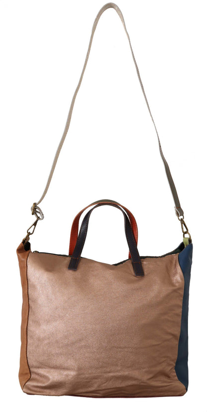  - Multicolor Leather Shoulder Tote Bag