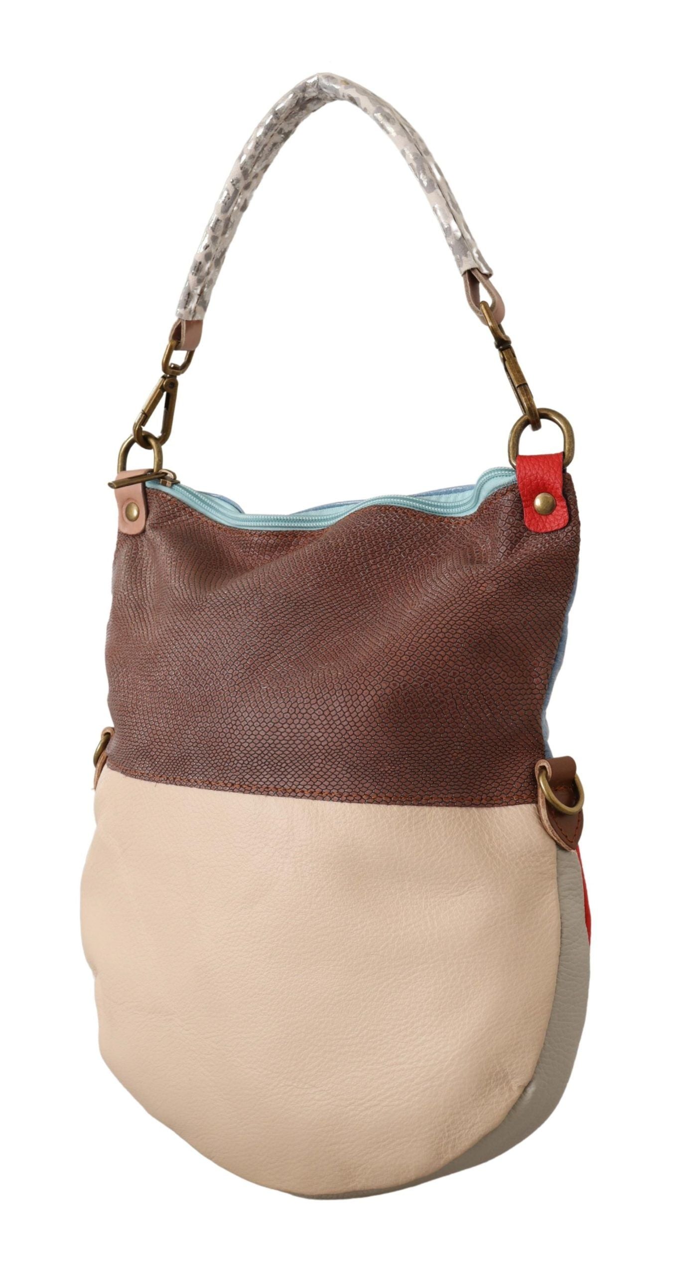  - Chic Multicolor Leather Tote with Gold Accents