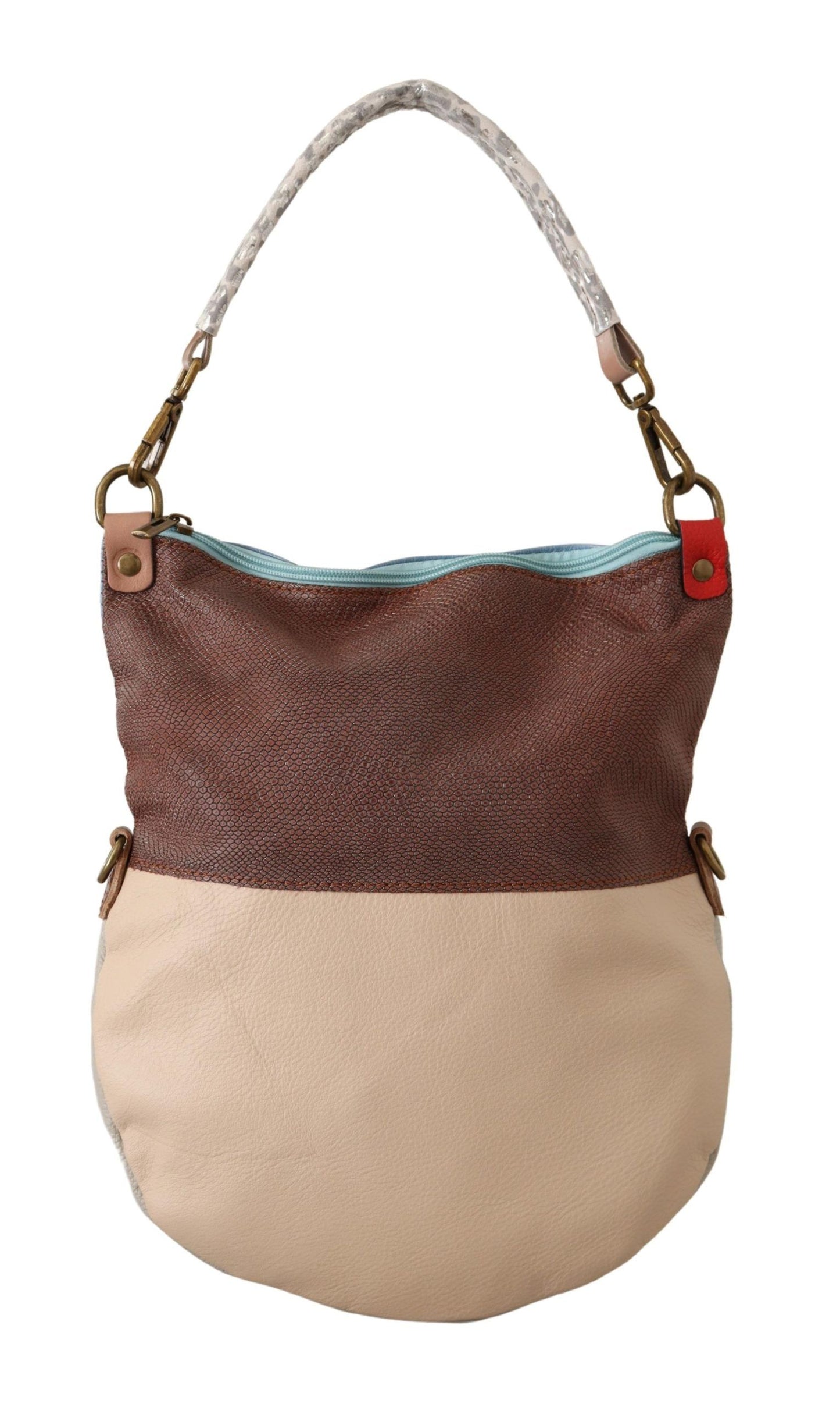  - Chic Multicolor Leather Tote with Gold Accents